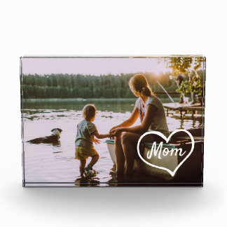 Heart Family Script Custom Gift Photo Block