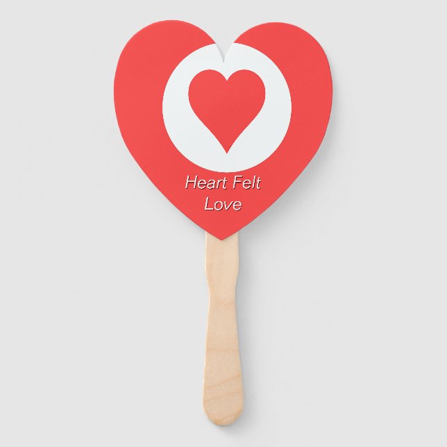 Heart Felt Love Heart Shape  Hand Fan (Front)
