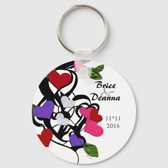 Heart Felt Wedding Favour Key Ring (Front)