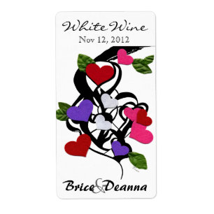 Heart Felt Wedding Wine Label