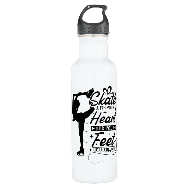 Heart Figure Skating 710 Ml Water Bottle (Front)