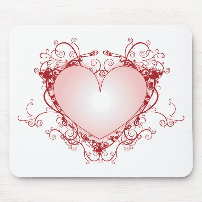 Heart Filigree Mouse Mat (Front)