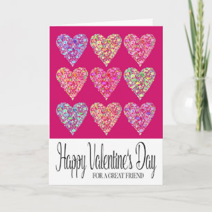 Heart Filled Happy Valentine's Day Friend Card
