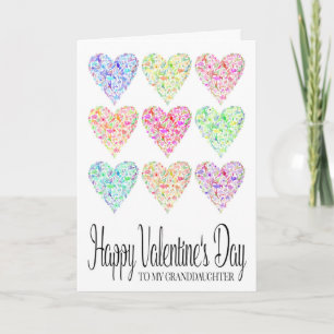 Heart Filled Happy Valentine's Day Granddaughter Card