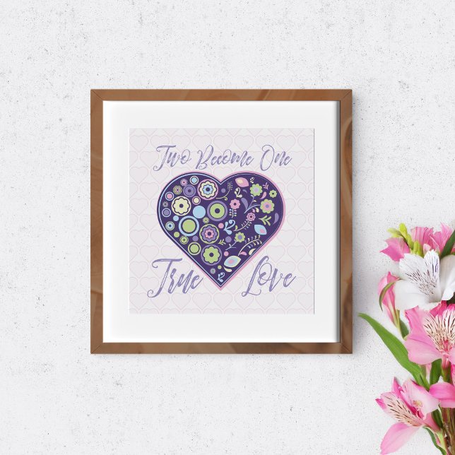 Heart filled with colourful floral shapes. poster (Creator Uploaded)