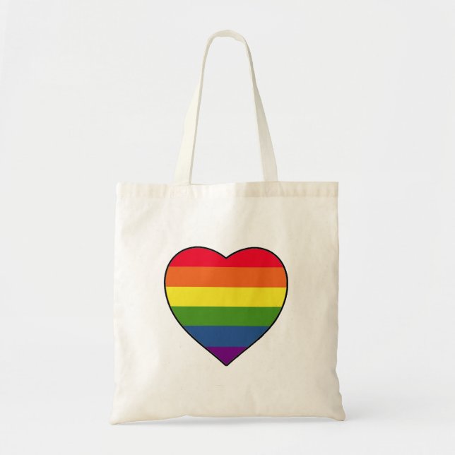 Heart filled with Rainbow Colours Tote Bag (Front)