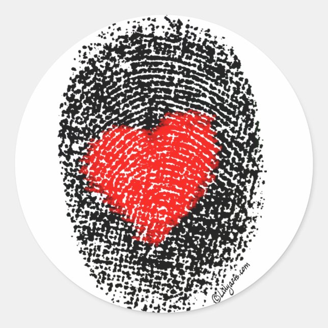 Heart Fingerprint Love Sticker (Front)
