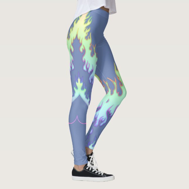 Heart Fire : Leggings : Periwinkle Rainbow (Right)