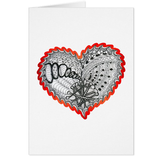 Heart Fire Red Doodle (Front)