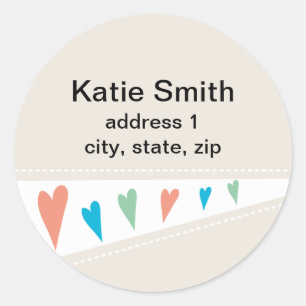 Heart Flag Address Labels