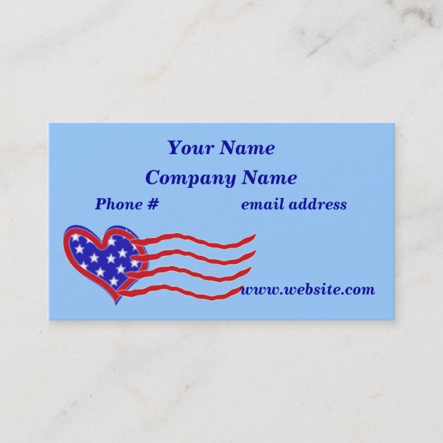 Heart Flag Business Card (Front)
