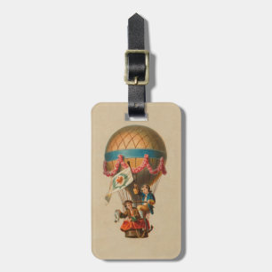 Heart Flag Hot Air Balloon Luggage Tag