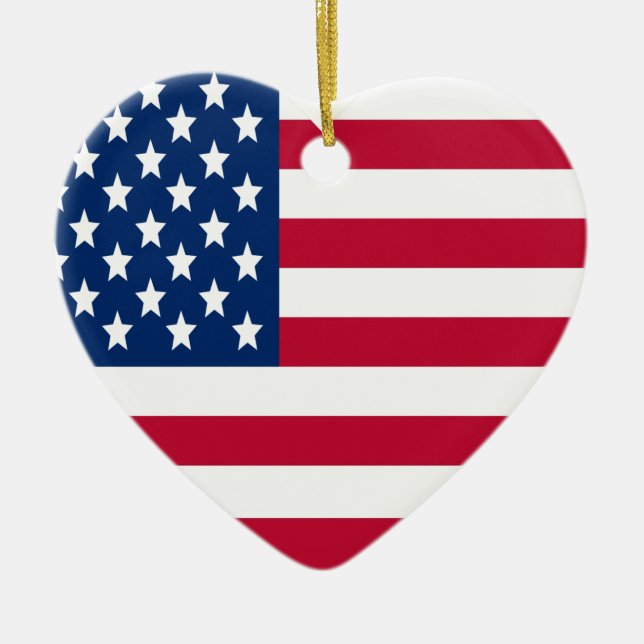 Heart-Flag Patriotic Ornament (Front)