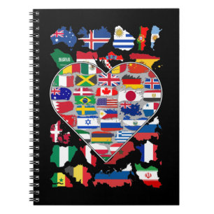 Heart Flags of the World Country Travelling Notebook