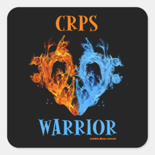Heart/Flames...CRPS Square Sticker
