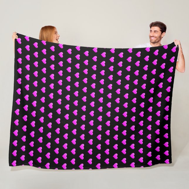 Heart Fleece Blanket - Custom Colours (In Situ)