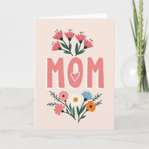Heart Floral Mom Card
