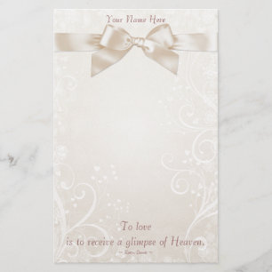Heart Flourish Rose Stationery