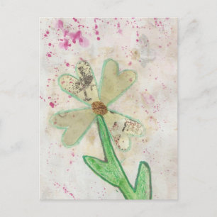 Heart Flower Collage Postcard