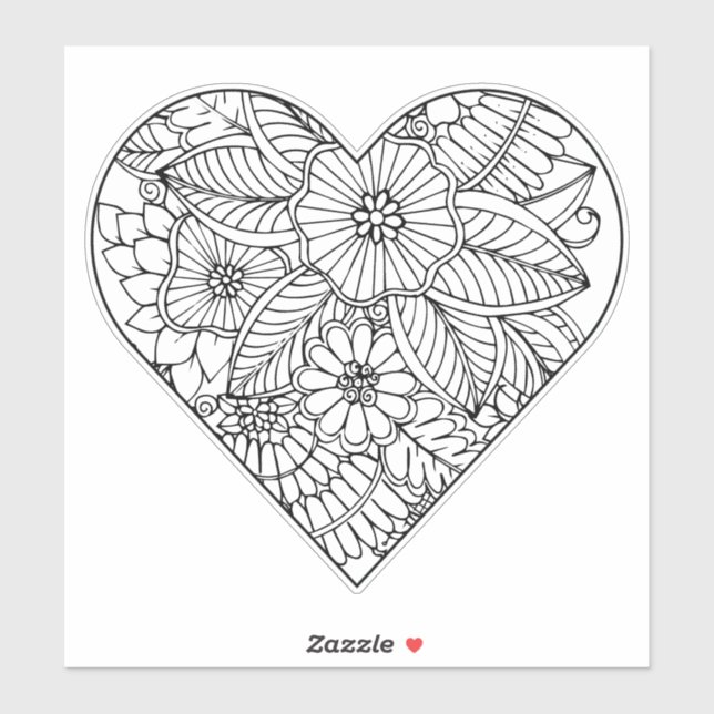 Heart Flower Colouring  (Sheet)