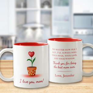 Heart Flower Mother’s Day Mug – I Love You Mum