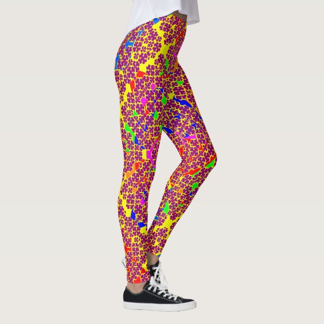 Heart Flowers by Kenneth Yoncich Leggings (Right)