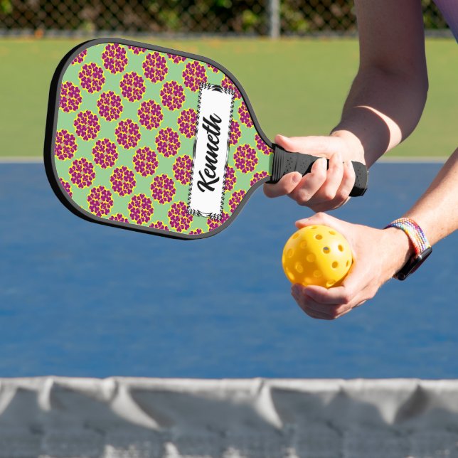 Heart Flowers by Kenneth Yoncich Pickleball Paddle (Insitu)