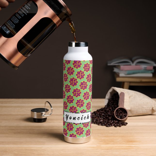 Heart Flowers by Kenneth Yoncich Water Bottle (Coffee)