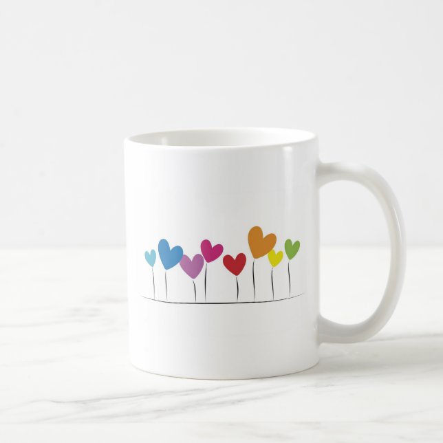 heart flowers coffee mug (Right)