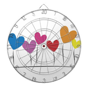 heart flowers dartboard