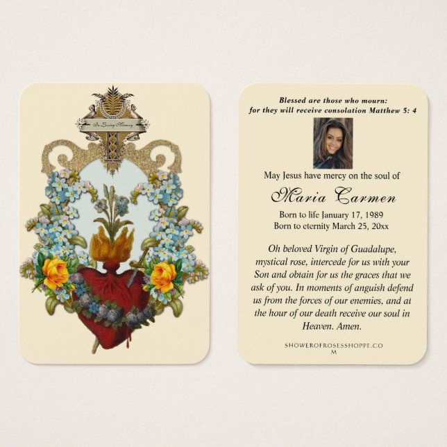 Heart Flowers Guadalupe Mexico Funeral (Front & Back)