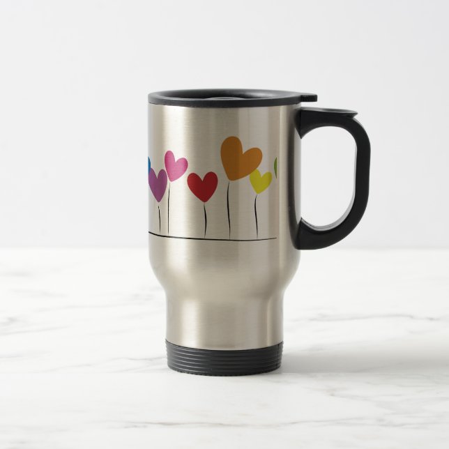 heart flowers travel mug (Right)