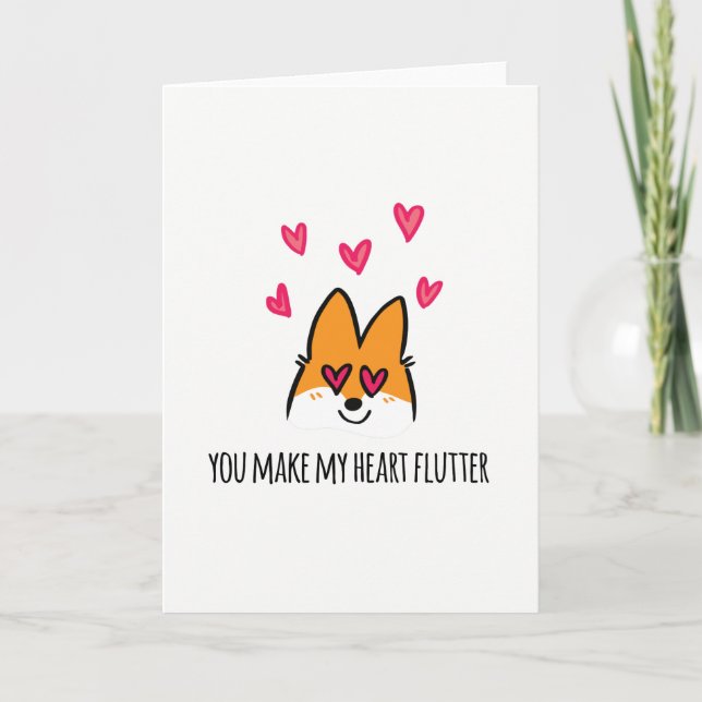Heart Flutter Greeting Card (Front)