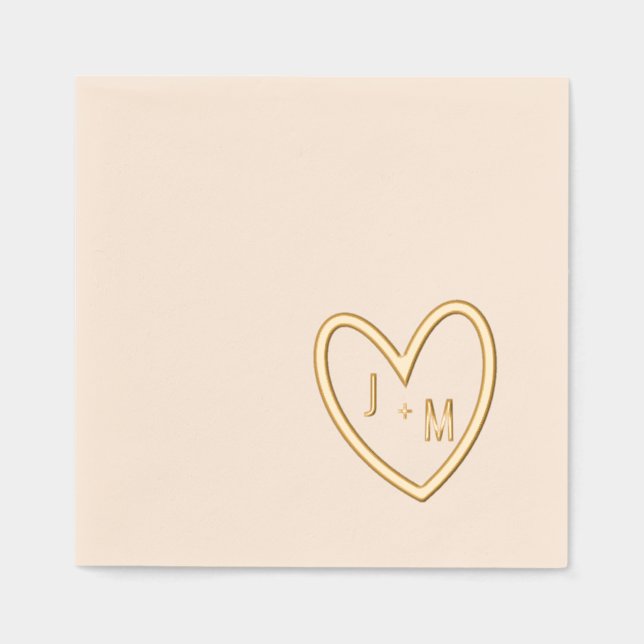 Heart Foil Stamped Napkins (Front)