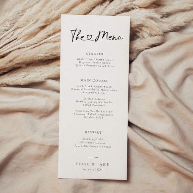 Heart Font Wedding  Menu (Creator Uploaded)