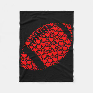 Heart Football Lover Funny Football Is My Valentin Fleece Blanket