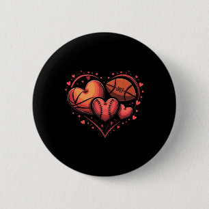 Heart Footll Sketll Sell Valentine’s Day Fun 6 Cm Round Badge