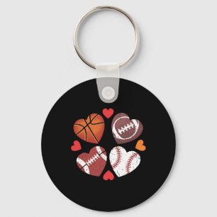 Heart Footll Sketll Sell Valentine’s Day Style  Key Ring