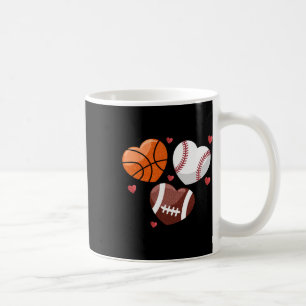 Heart Footll Sketll Sell Valentines Day Boys Men's Coffee Mug