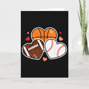 Heart Footll Sketll Soccer Valentine Sports Boy Me Card