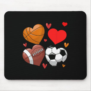 Heart Footll Sketll Soccer Valentine Sports Mouse Mat