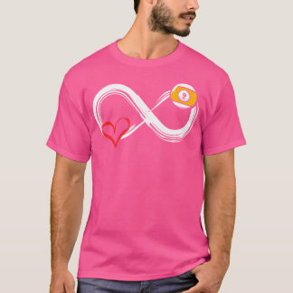 Heart For Billiard Snooker 8 Ball Pool Fan Billiar T-Shirt