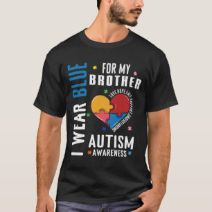 Heart For Brother Blue Special Autism Awareness T-Shirt