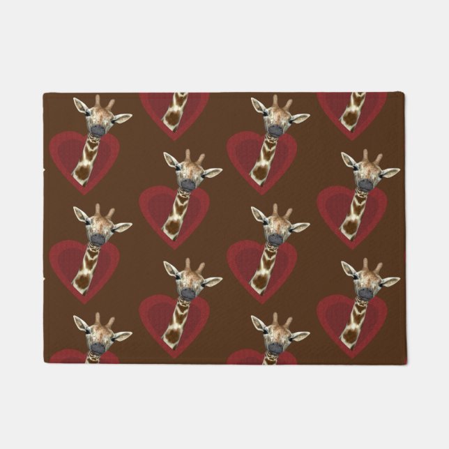 Heart For Giraffes Doormat (Front)
