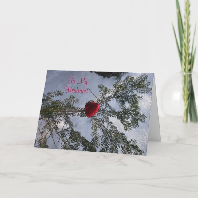 Heart for Husband's Valentine Greeting Holiday Card (Front)