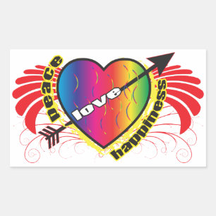 Heart for Peace Rectangular Sticker