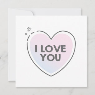 Heart frame and i love you text invitation