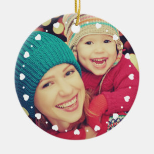 Heart Frame Custom Keepsake Photo Christmas Ceramic Tree Decoration