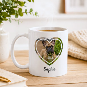Heart Frame Custom Pet Photo Coffee Mug