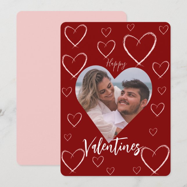 Heart  Frame Happy Valentines Day  Gift Card (Front/Back)
